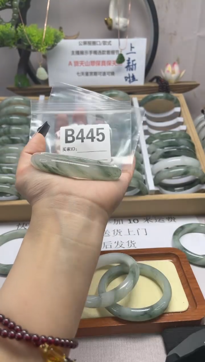 【闪购商品】石英质玉（天山翠）手镯未镶嵌b445