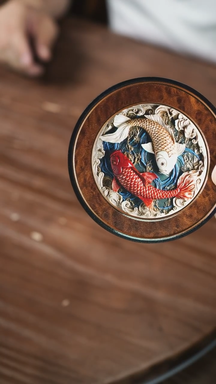 壹藏贰宝双鱼杯垫一片