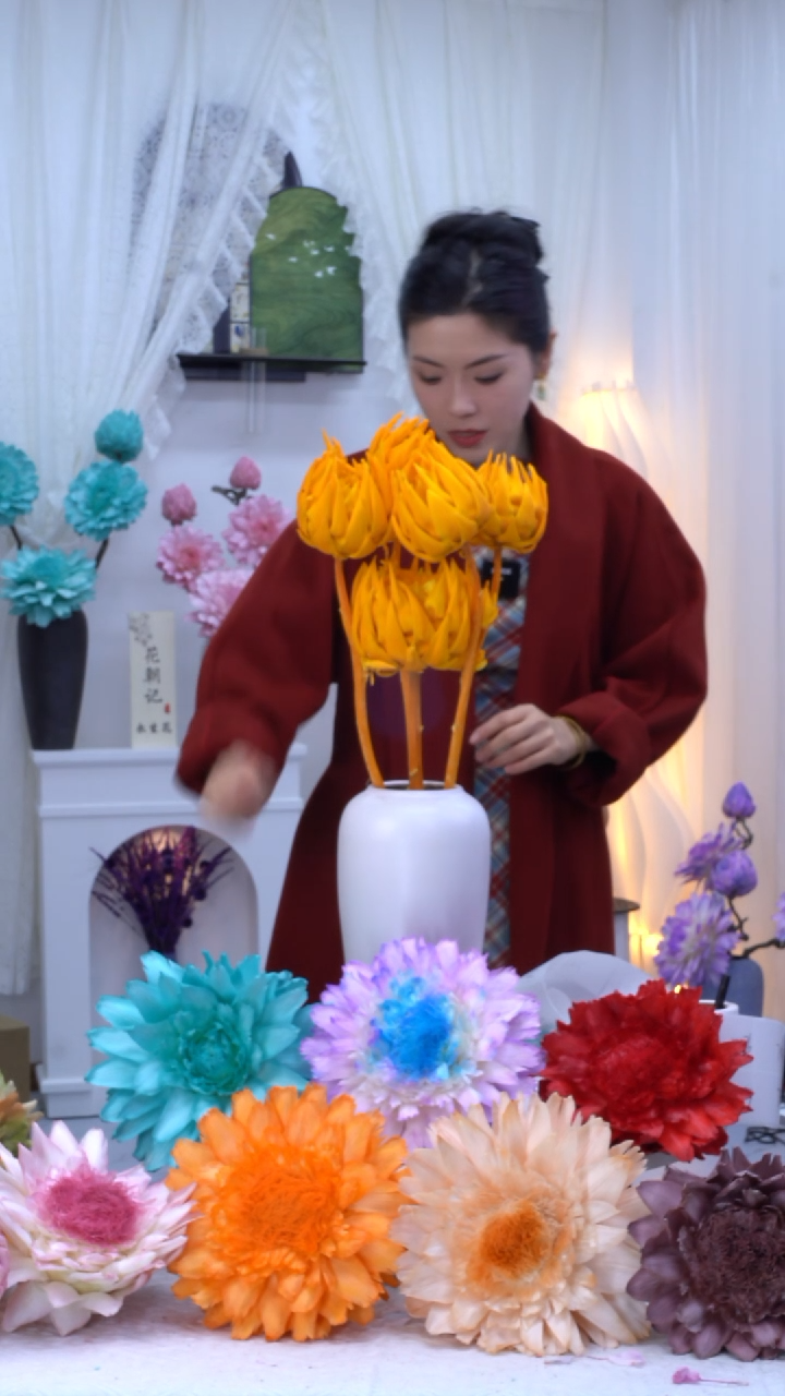 永生洋蓟橙色5头【微瑕】7359