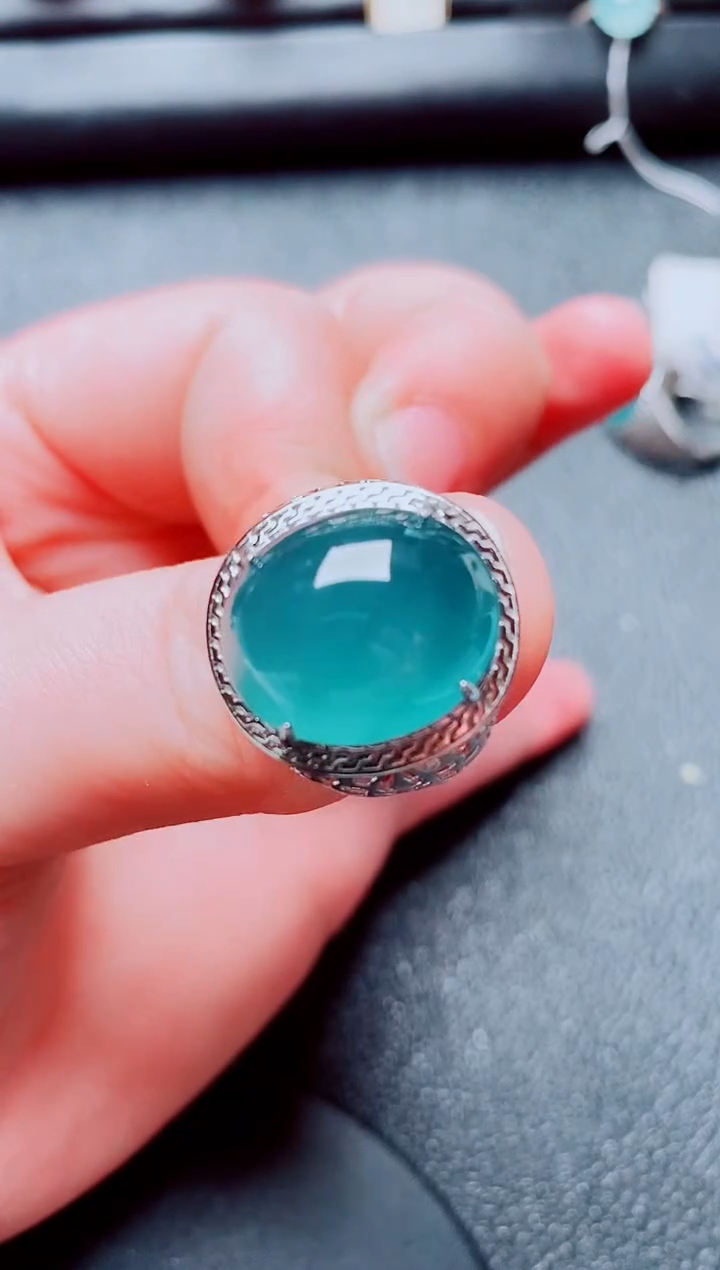 银S925镶嵌戒指翡翠111