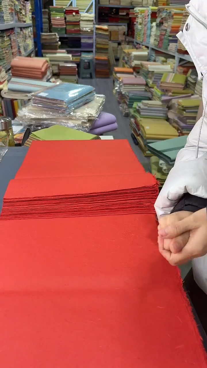 34*138丝绒楮皮中国红25张