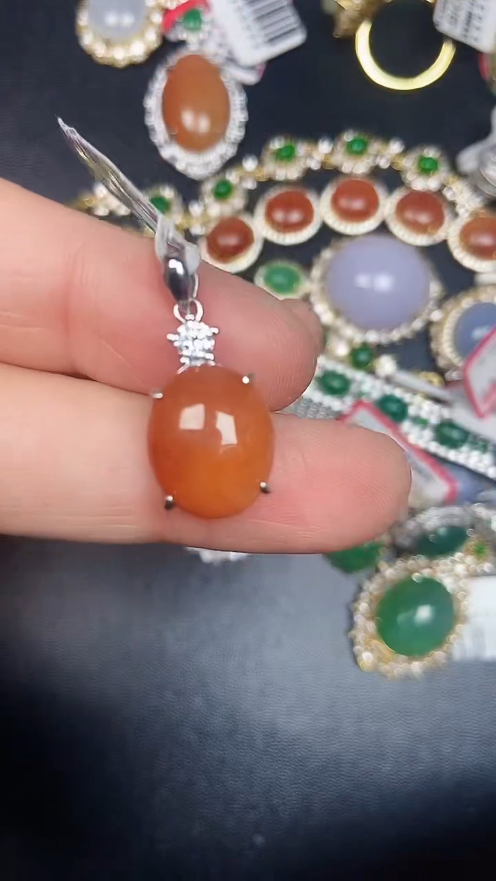 银S925镶嵌戒指翡翠3340