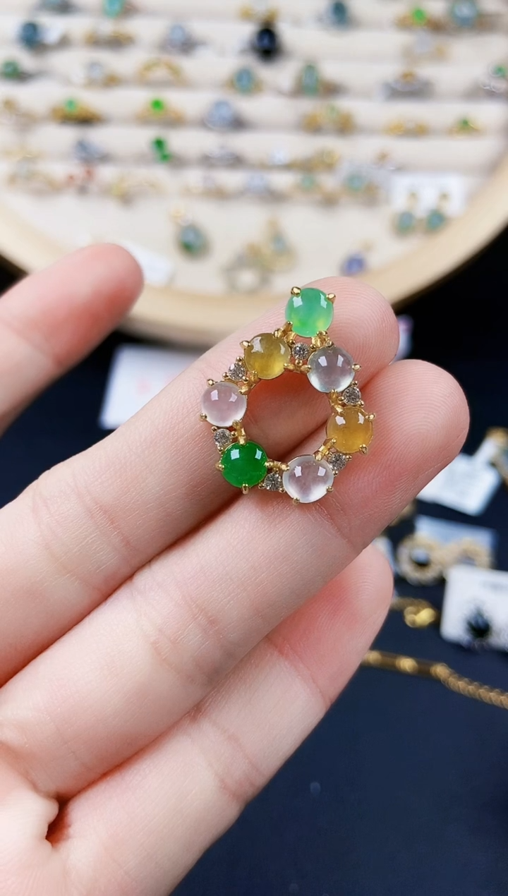 【闪购商品】翡翠银S925镶嵌颈饰456464
