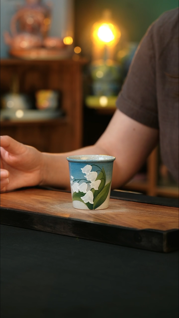 杯手绘心瓷陶瓷浮力