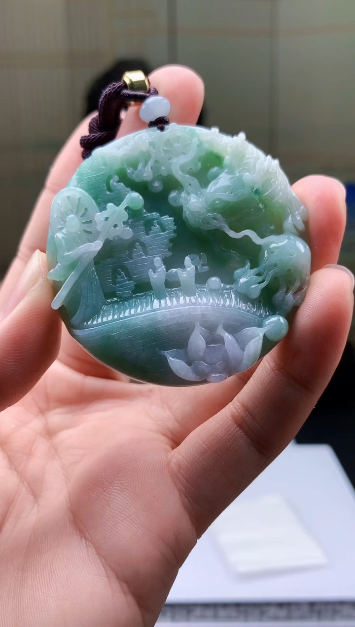 【闪购商品】定制翡翠未镶嵌5154bb-毛货挂件55