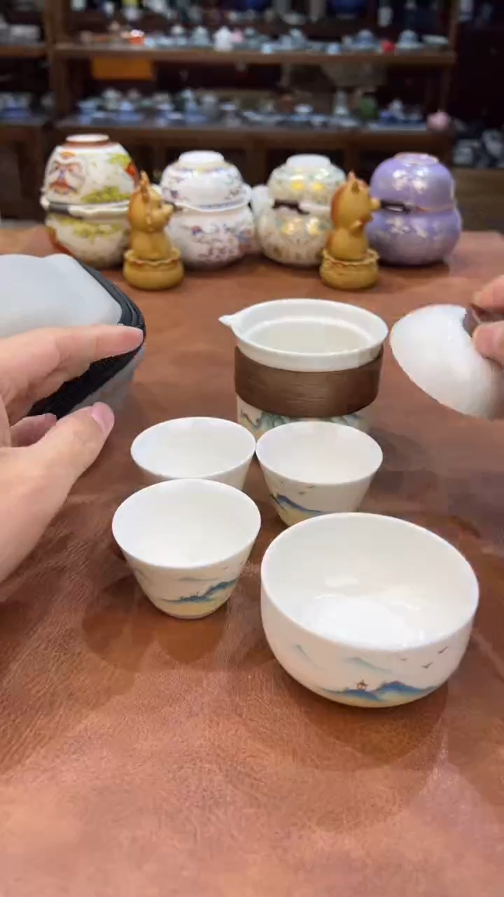 真的很便宜会开片的旅行茶具