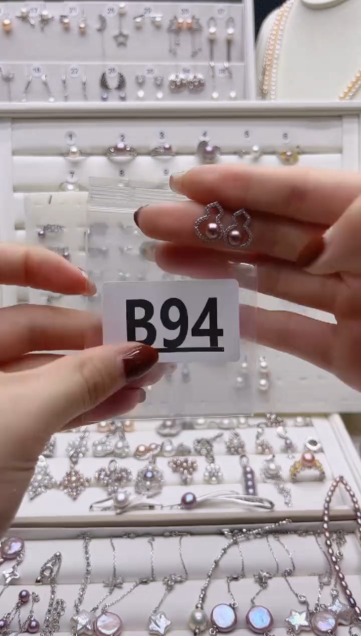 银S925镶嵌珠宝奇石淡水珍珠?**⭐B94
