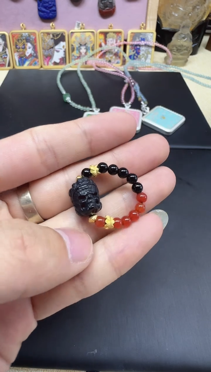 【闪购商品】水晶手链未镶嵌黑曜石戒指