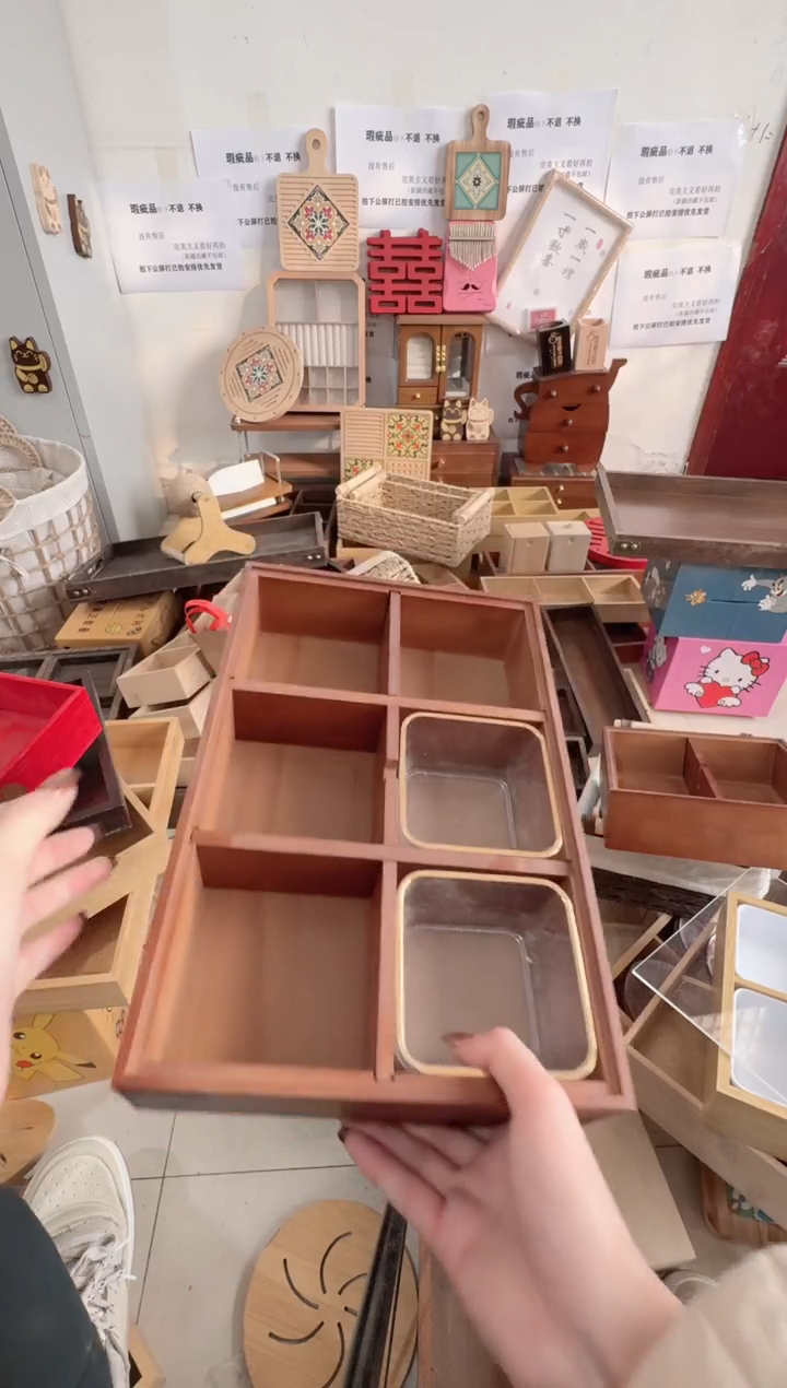 亚克力盖子竹木六宫格加六个小碗微瑕拍下不退不换无售后