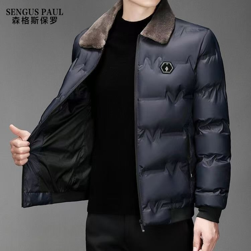 【森格斯保罗】保暖宽松型短款翻领棉衣棉服锁温冬装外套