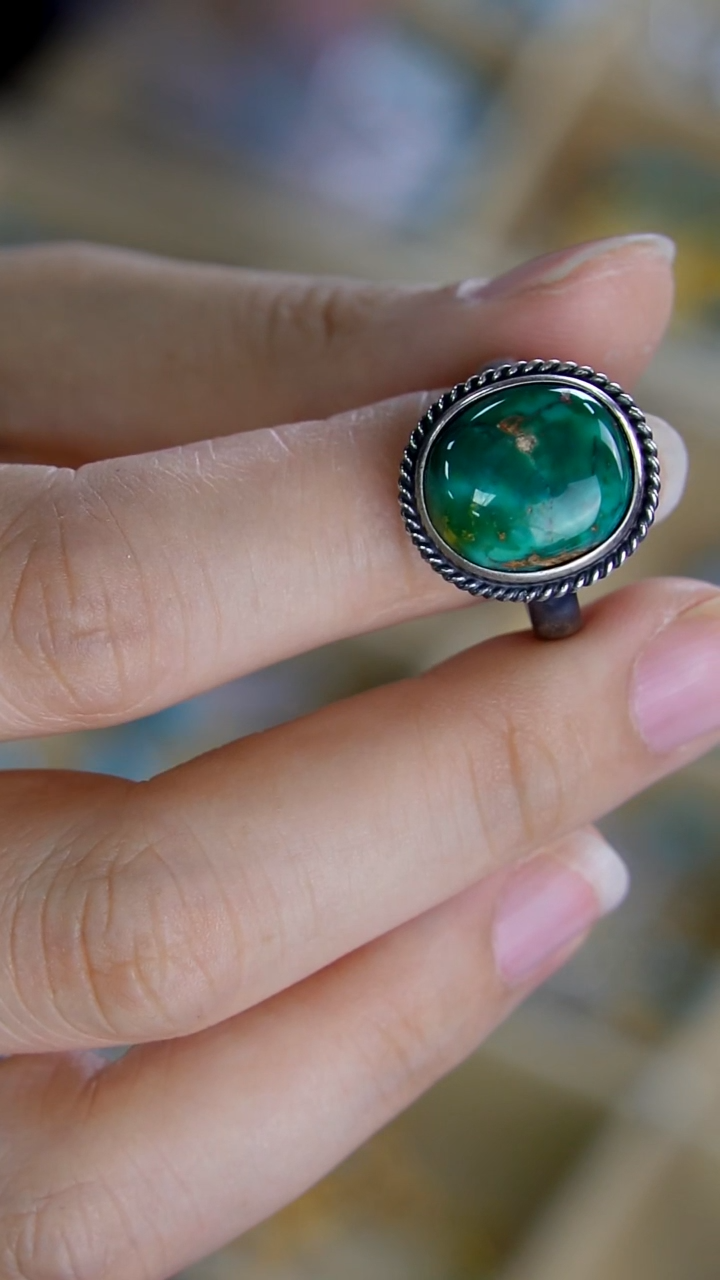 银S925镶嵌绿松石戒指【闫闫专属】XZ363WG