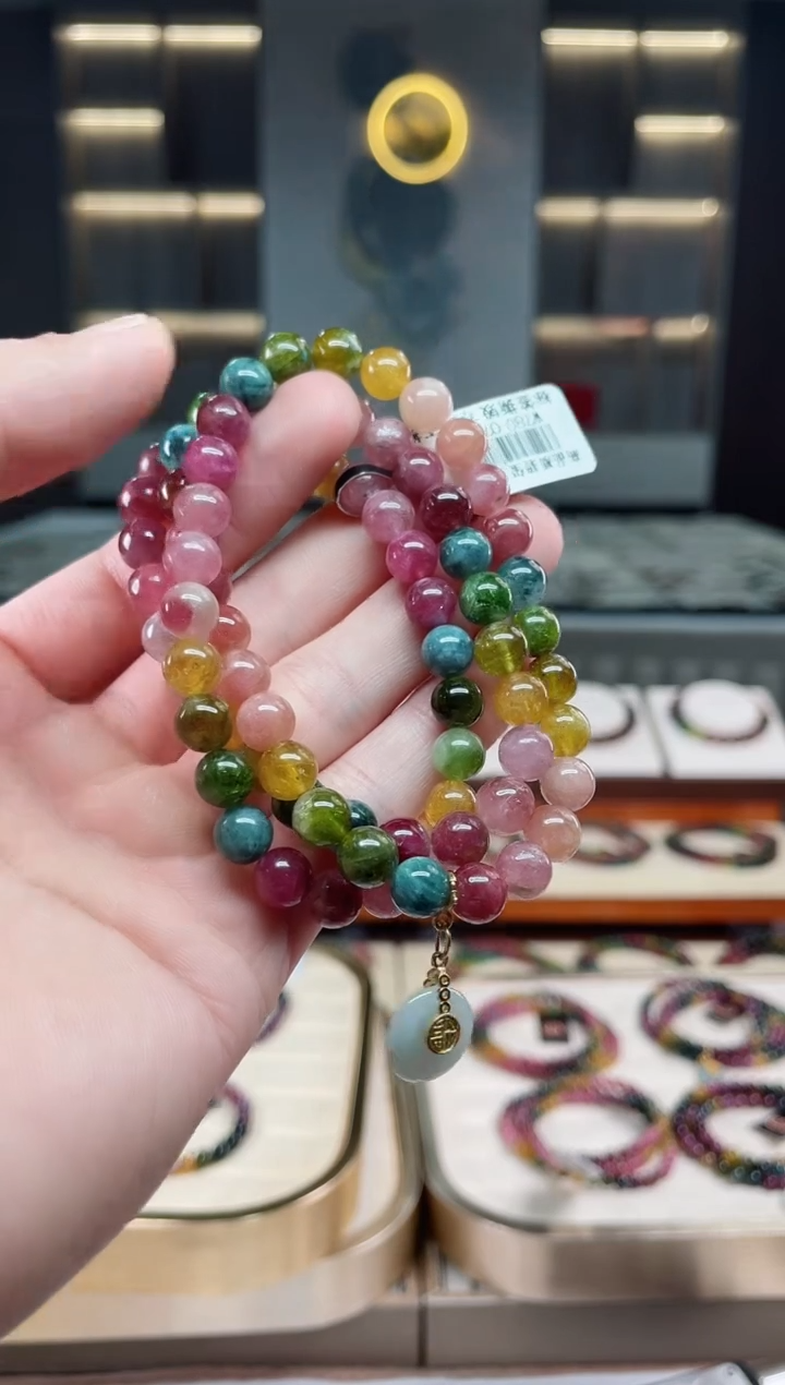 未镶嵌老矿碧玺三圈手串7mm+碧玺多样性发一条xion