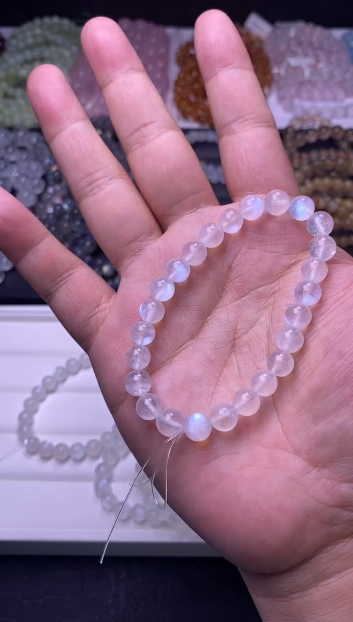 手串未镶嵌月光石7mm蓝月光（多样性发货， 发其一）