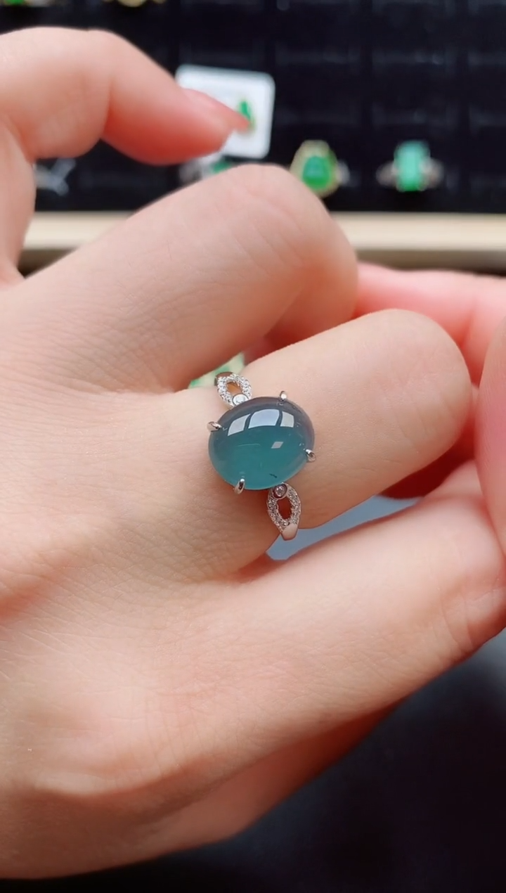 【闪购商品】翡翠戒指银S925镶嵌21212