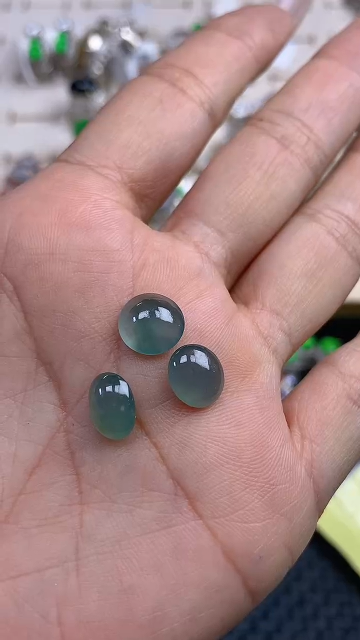 定制翡翠未镶嵌天然翡翠蛋面160