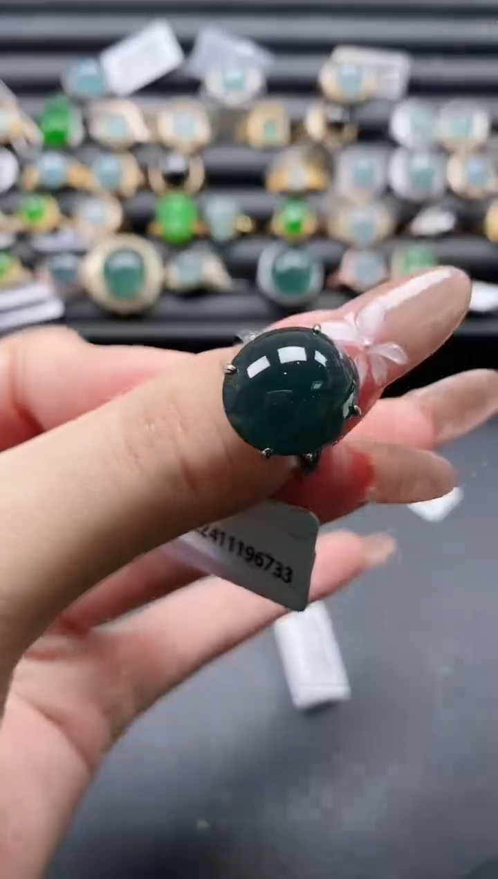 【闪购商品】翡翠戒指银S925镶嵌1111