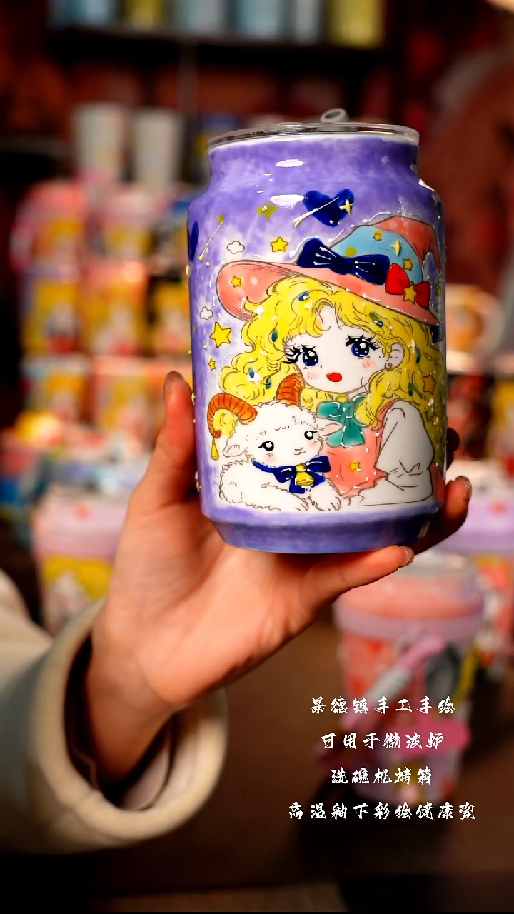 景德镇手工手绘陶瓷杯杯