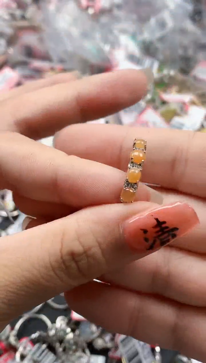 银S925镶嵌戒指翡翠天然A货缅甸翡翠