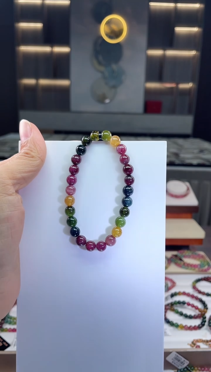 未镶嵌单圈手串7mm+碧玺（多样性发一条）Q