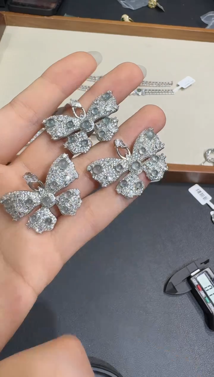 翡翠银S925镶嵌颈饰X0623-1822-430多样性一件