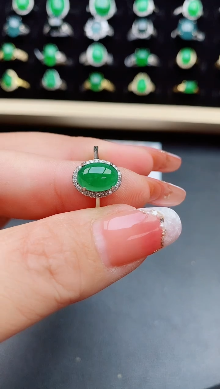 【闪购商品】翡翠戒指银S925镶嵌21312