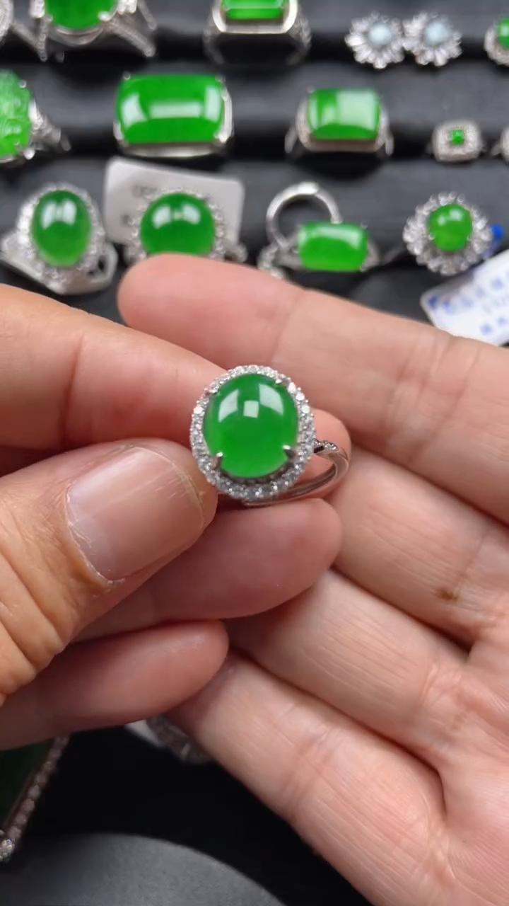 【闪购商品】翡翠戒指银S925镶嵌翡翠