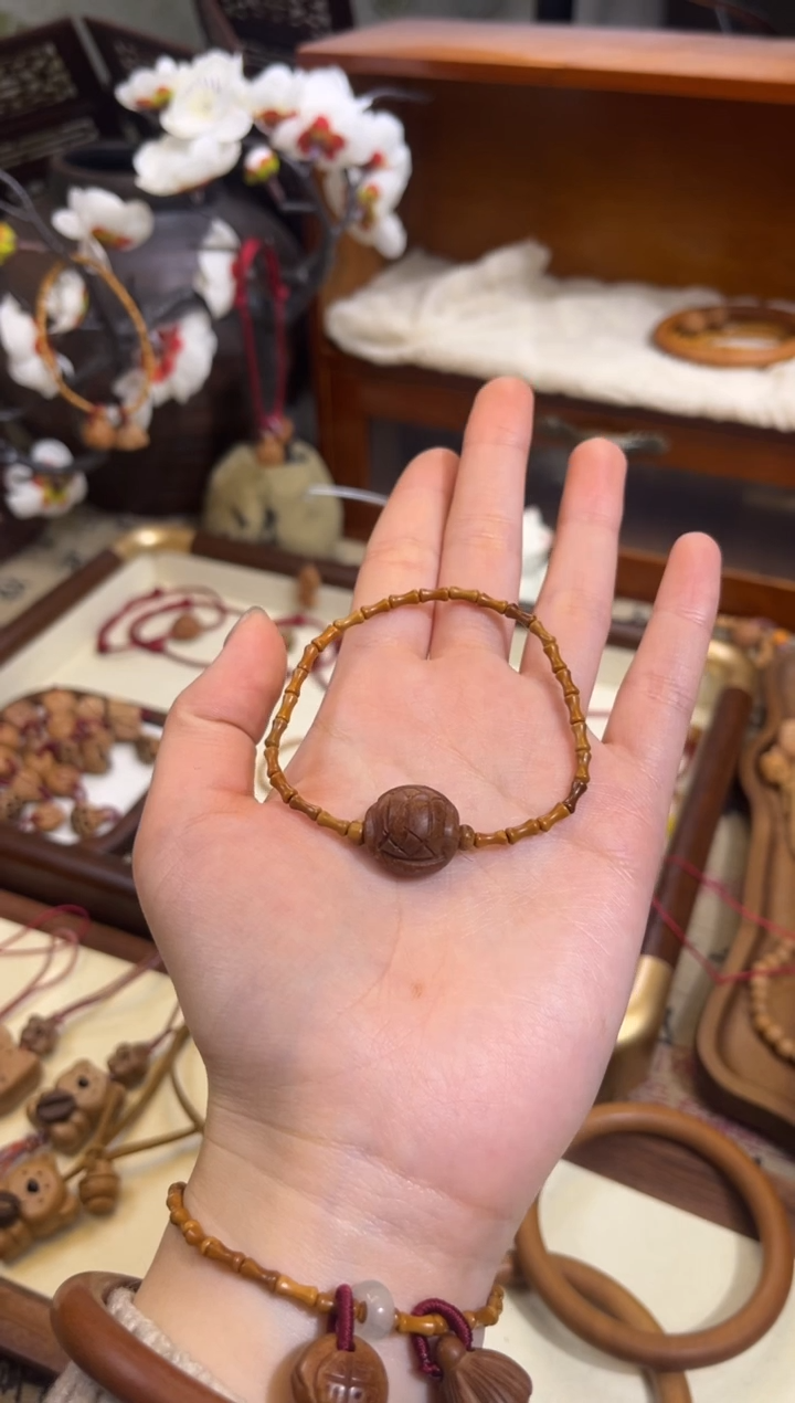 手串桃核【桃缘行】竹节「富甲」桃木桃核辟、挡、驱、护 备注手围