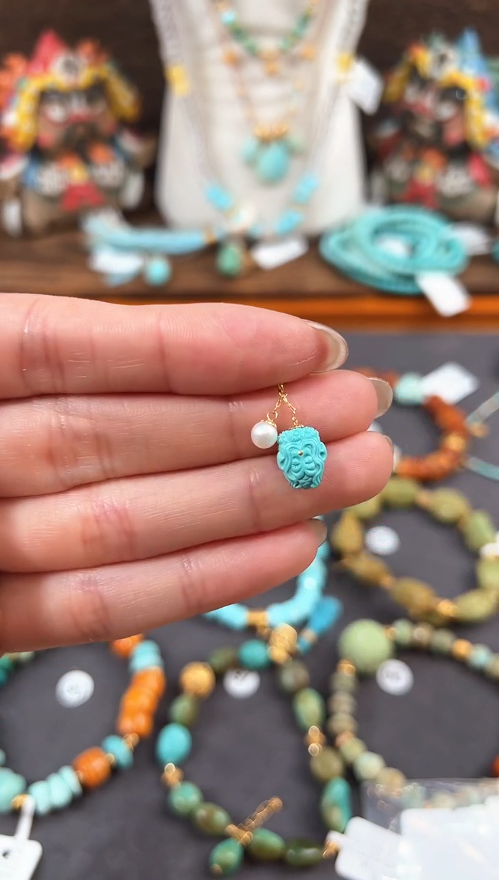 【闪购商品】绿松石提溜18K金镶嵌绿松石提溜