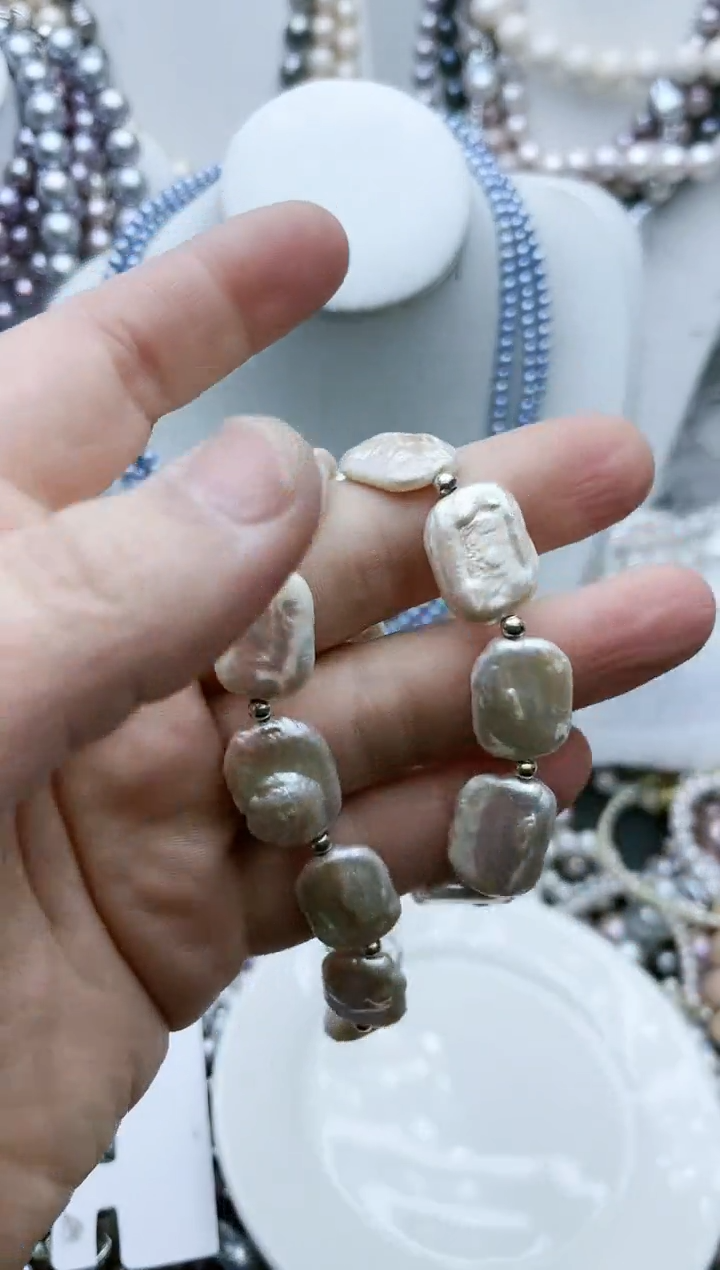 【闪购商品】淡水珍珠颈饰钛钢1