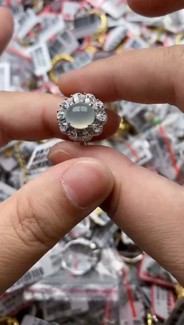 【闪购商品】翡翠戒指银S925镶嵌55555---4