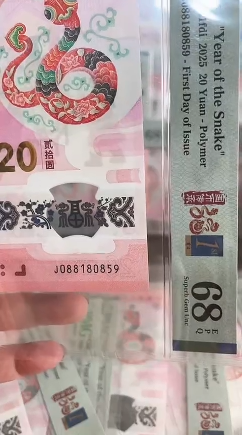 【闪购商品】塑料蛇钞PMG68单张号码088180859