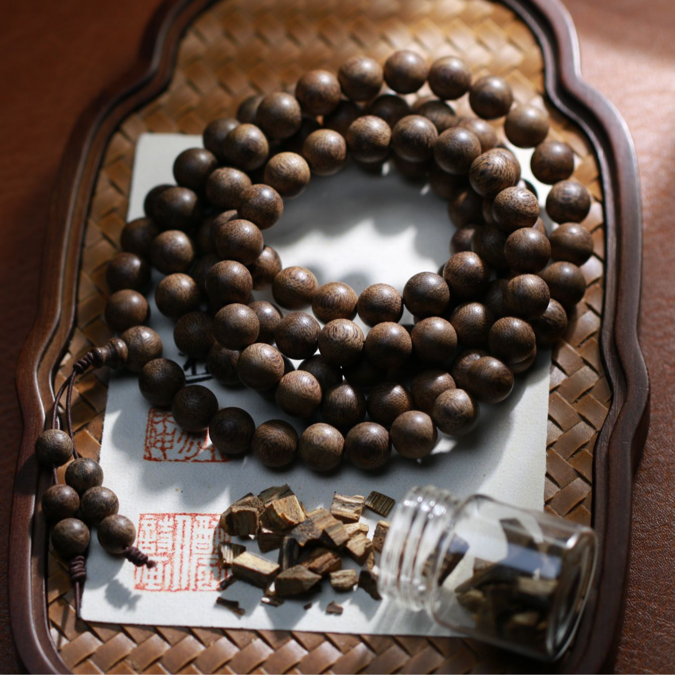 【曹总文玩】沉香木串（多样性发其一)SJD021