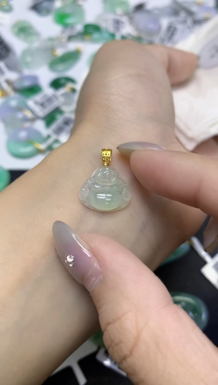 颈饰未镶嵌翡翠天然缅甸翡翠A货百元以上9元证书费自理