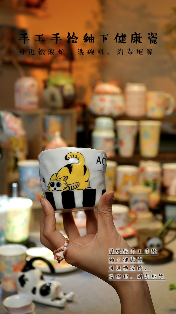 【闪购商品】杯陶瓷景德镇高温釉下彩&A071