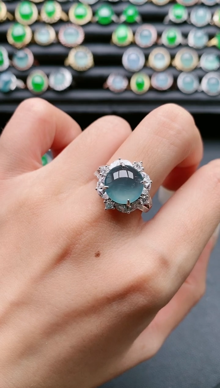 【闪购商品】翡翠戒指银S925镶嵌1111111
