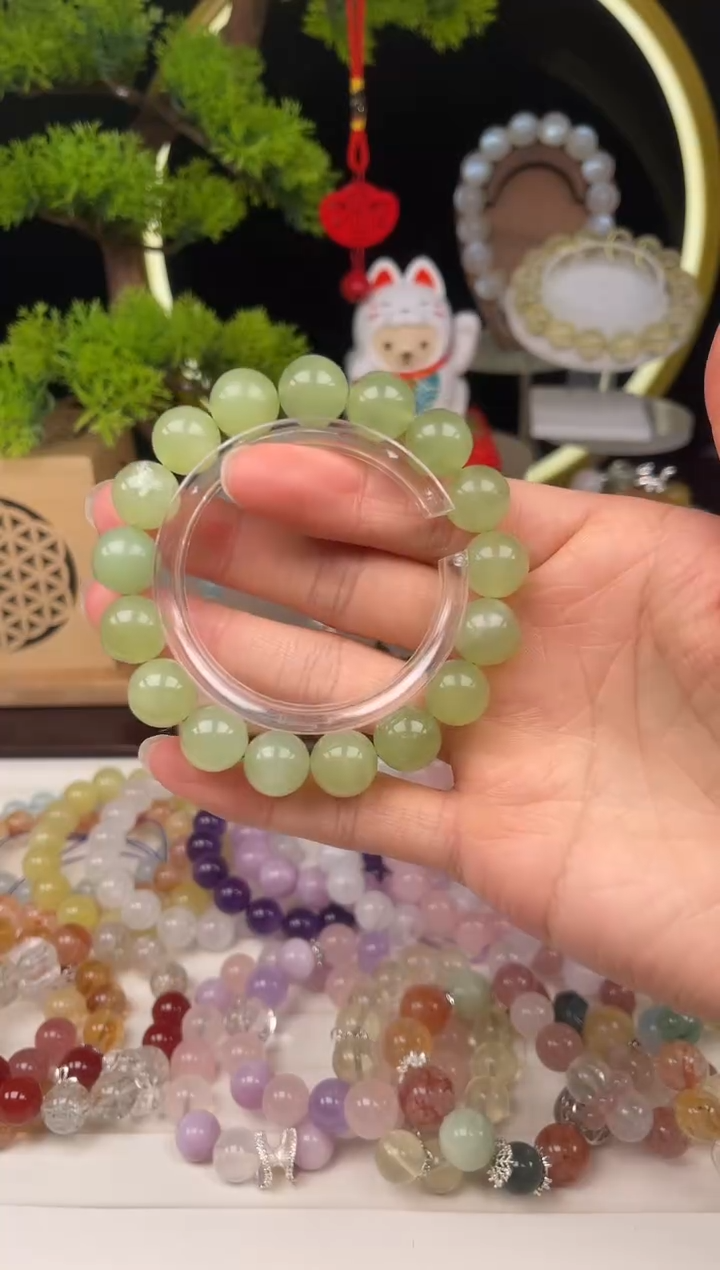未镶嵌手链水晶高品岫yu素圈12+
