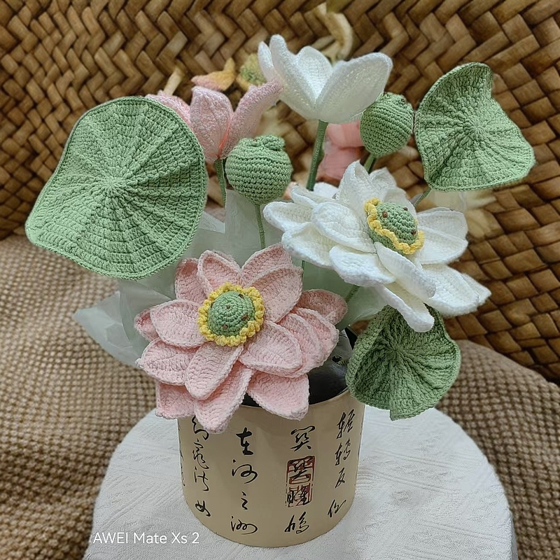 中高考成人礼生日礼物成品手工编织永生毛线花大福桶