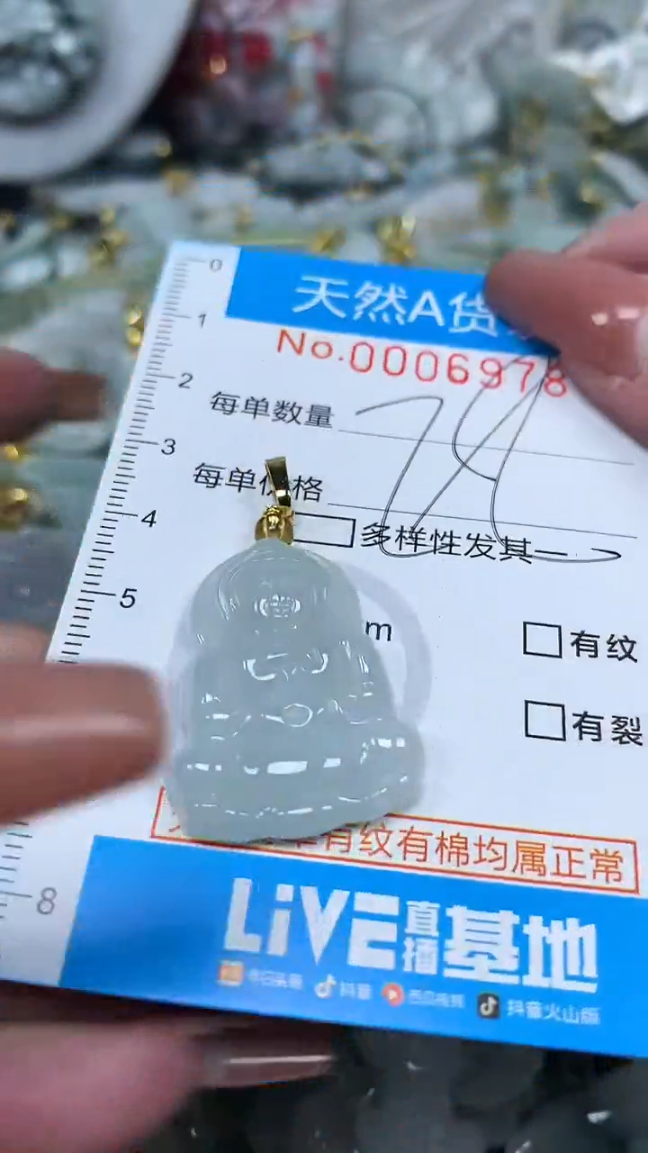 翡翠未镶嵌颈饰净货挂件-6978