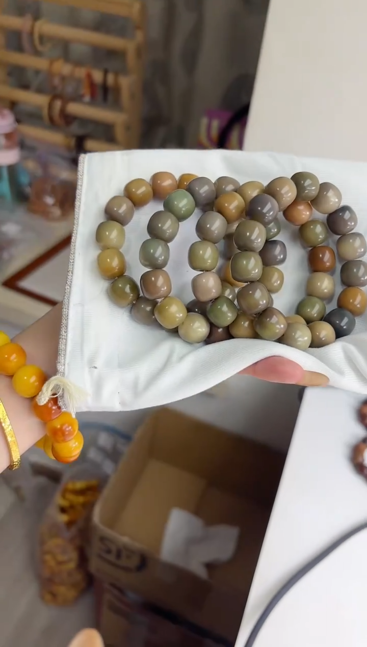 手串菩提根/象牙果沐r23软糖玉化桶珠13*14mm手串随机