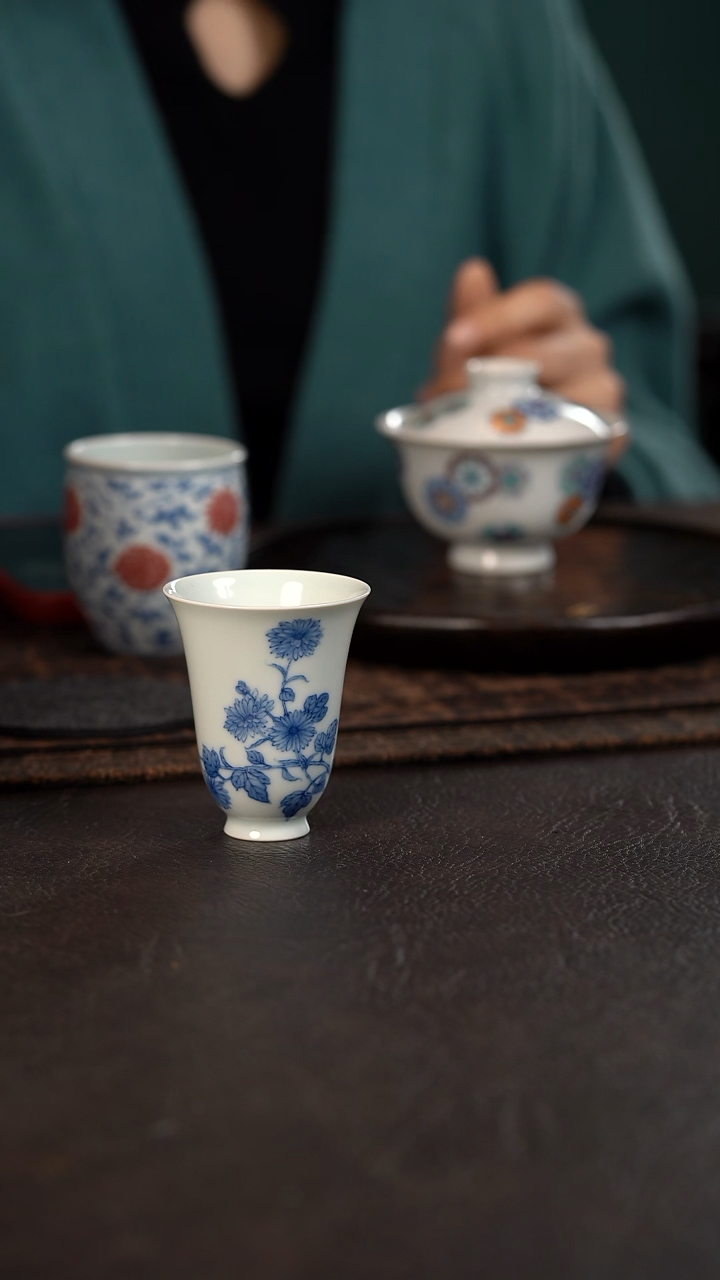 【闪购商品】杯HLX陶瓷菊花闻香杯 随机