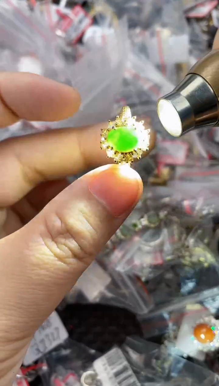 银S925镶嵌戒指翡翠1313  10