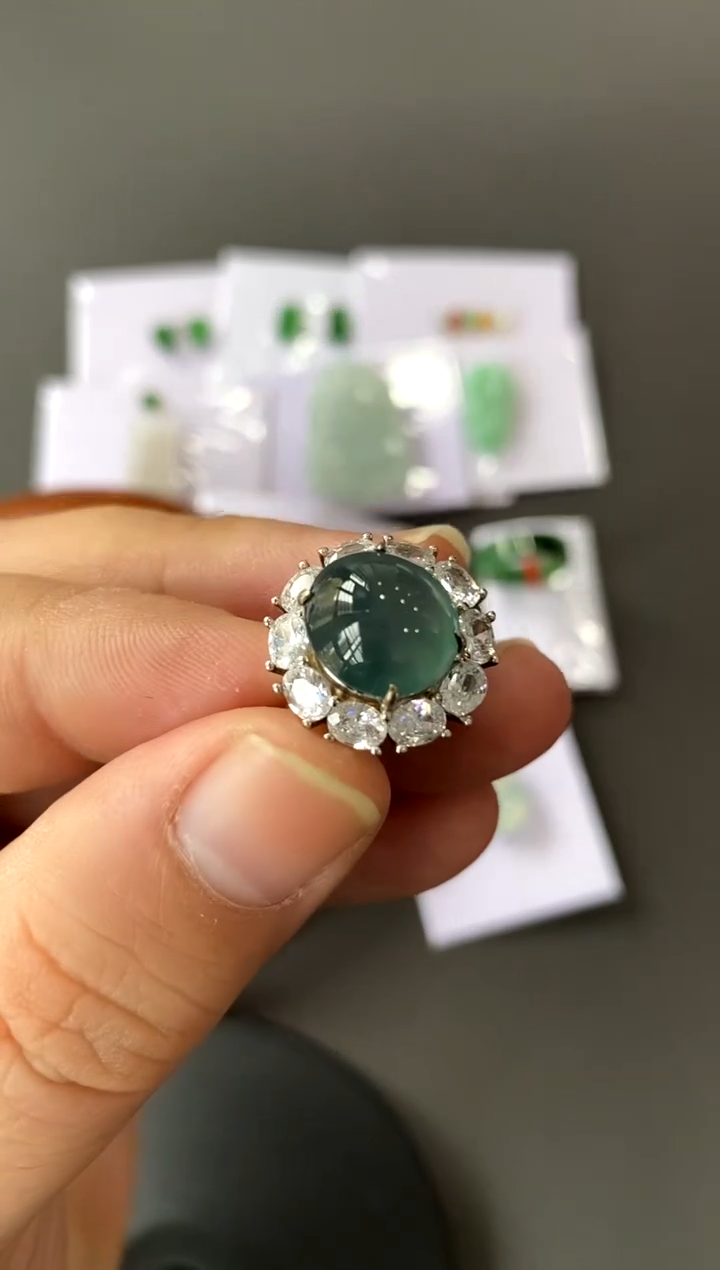 【闪购商品】翡翠戒指银S925镶嵌买断价