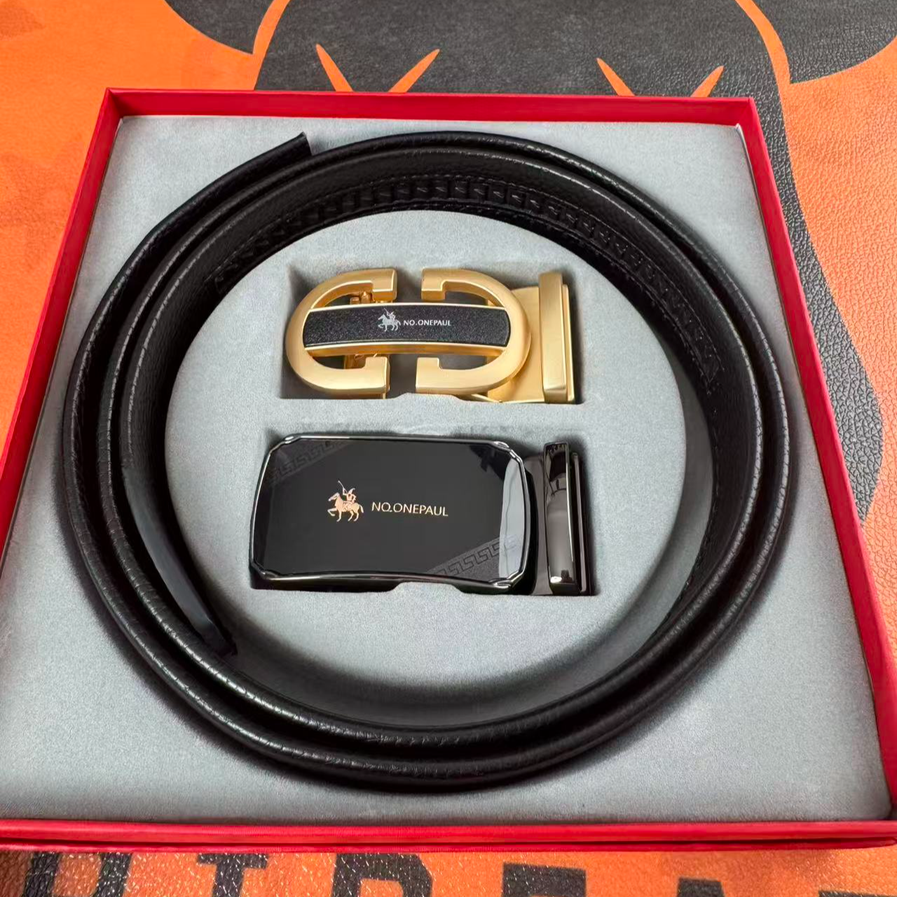 男士高级腰带  鳄鱼头真牛皮自动扣 时尚百搭休闲