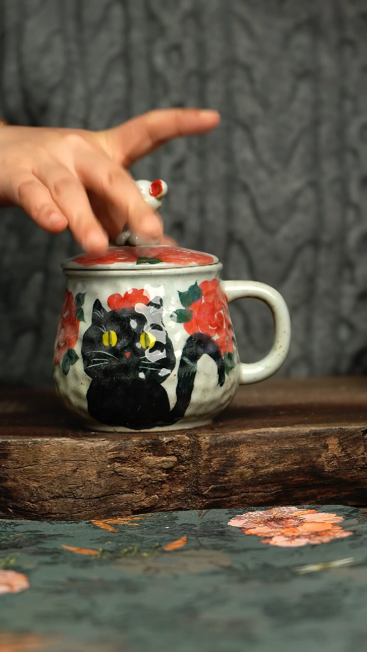 【闪购商品】杯釉下彩手工手绘同款陶器