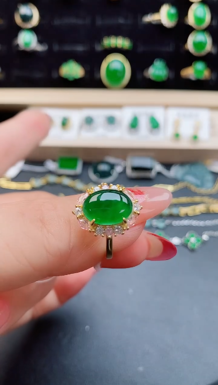 【闪购商品】翡翠戒指银S925镶嵌508550