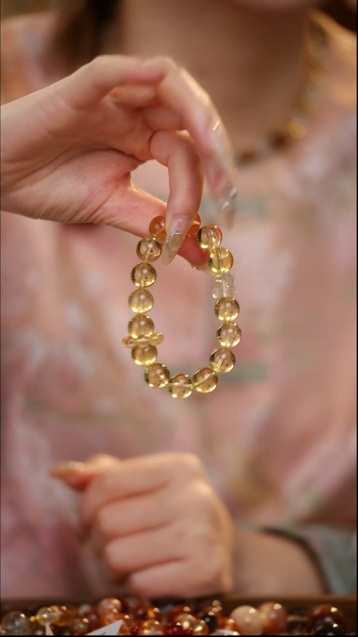 未镶嵌手串水晶黄水晶（金发小跑环）