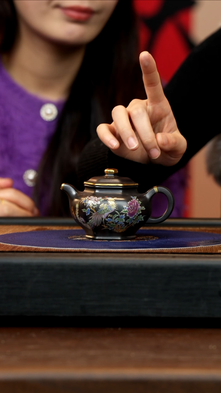 【闪购商品】紫砂茶壶WXJ 墨朱砂 六方掇只 150cc