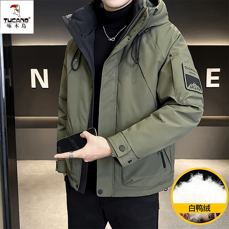 TUCANO/啄木鳥男士秋冬新款连帽工装机能保暖时尚潮流羽绒服外套