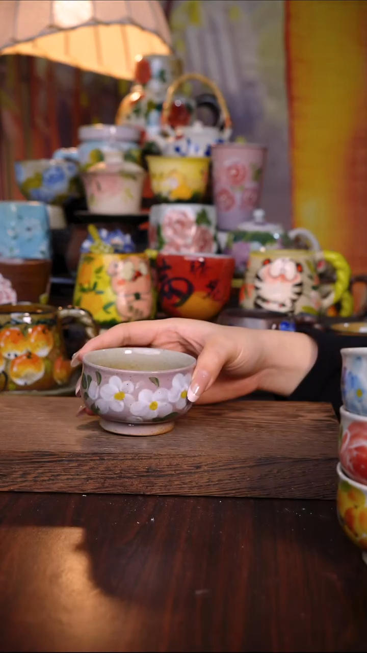 杯子陶泥垚手作 景德镇手工手绘陶瓷器物