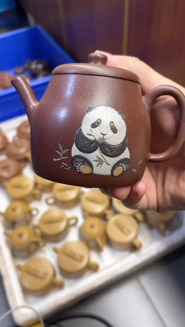 【闪购商品】紫砂茶壶紫泥熊猫高壶